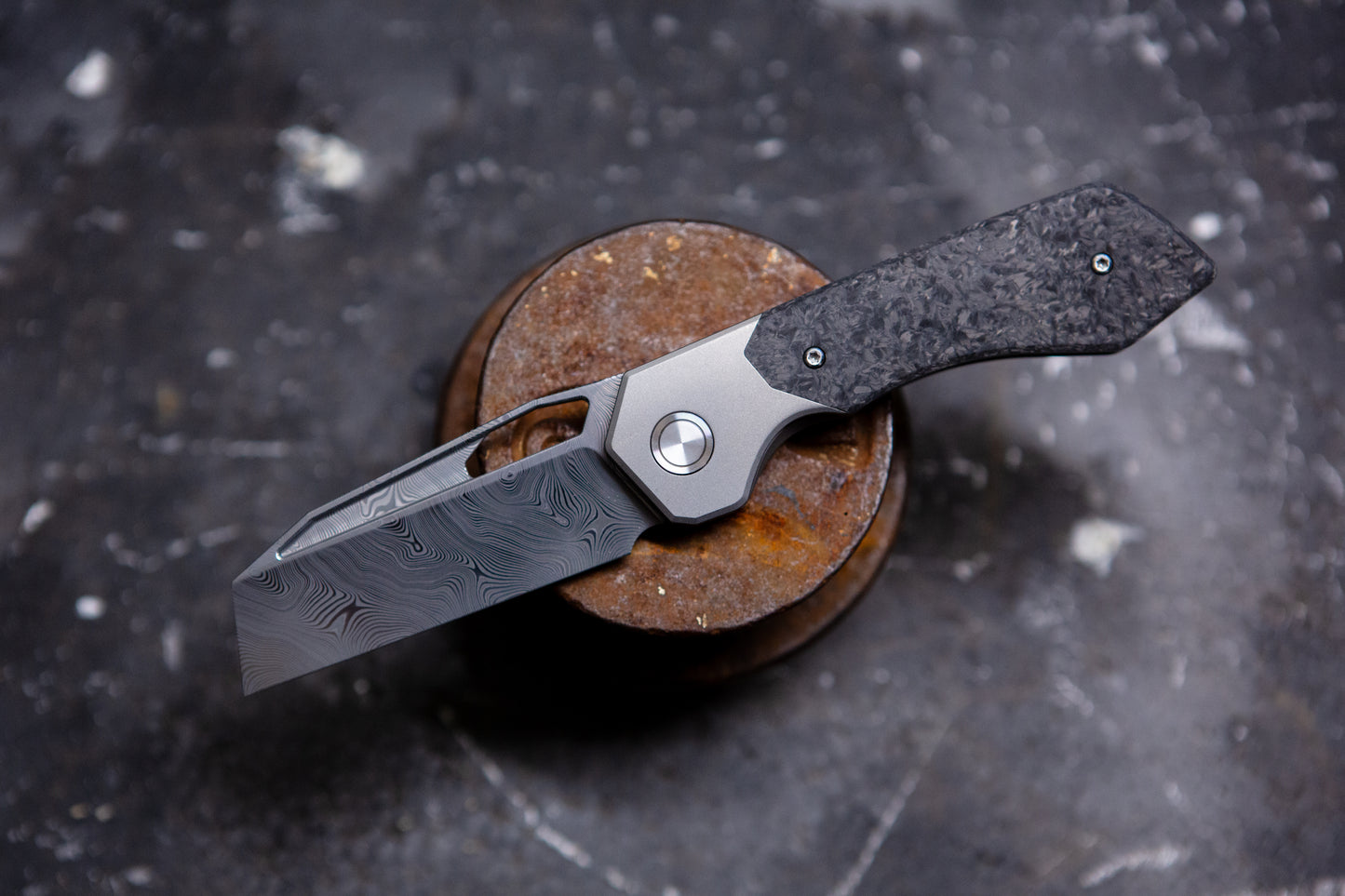 The DeVille Blk Carbon Fiber Damasteel