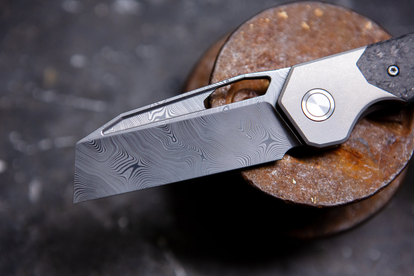 The DeVille Blk Carbon Fiber Damasteel