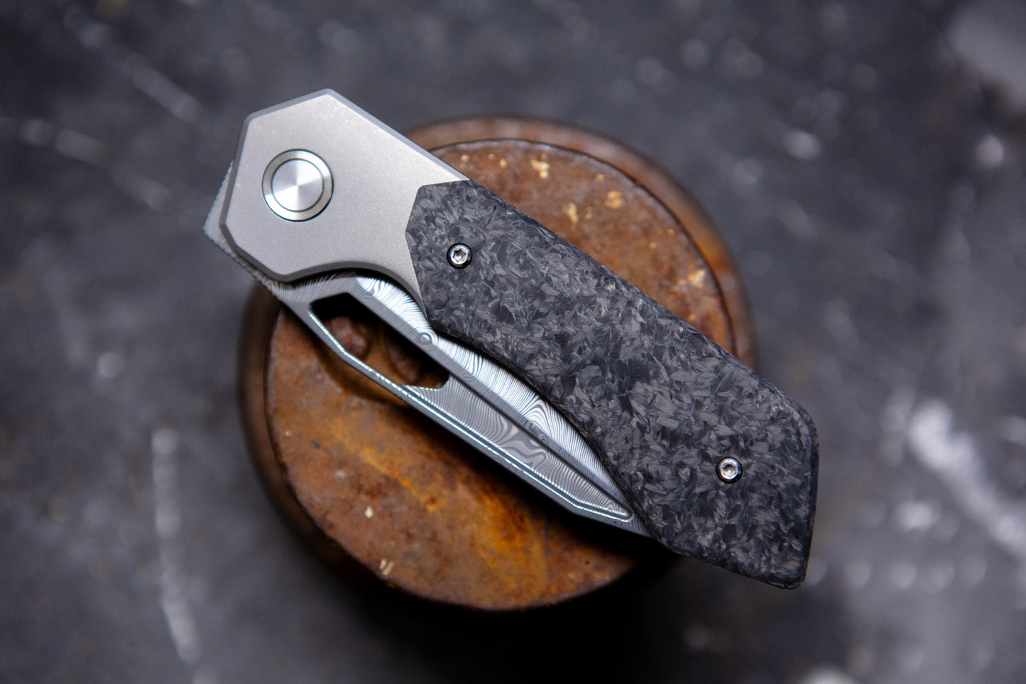 The DeVille Blk Carbon Fiber Damasteel